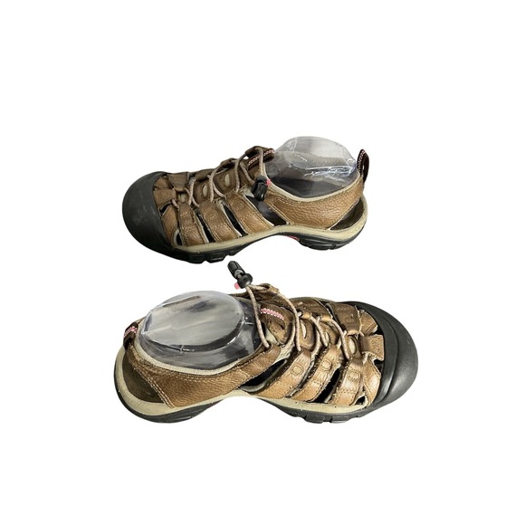 Keen Newport Leather Waterproof Hiking Sandals Men's Brown Trail Toe Guard - Picture 1 of 10
